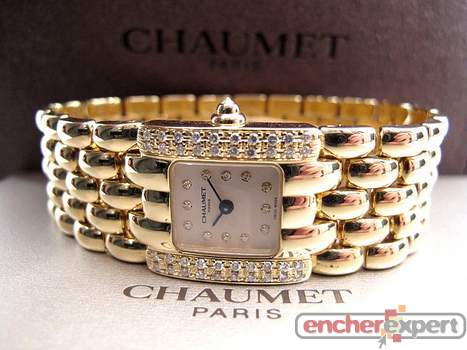 Montre chaumet khesis en or 18k diamants 113.9 gr Authenticit