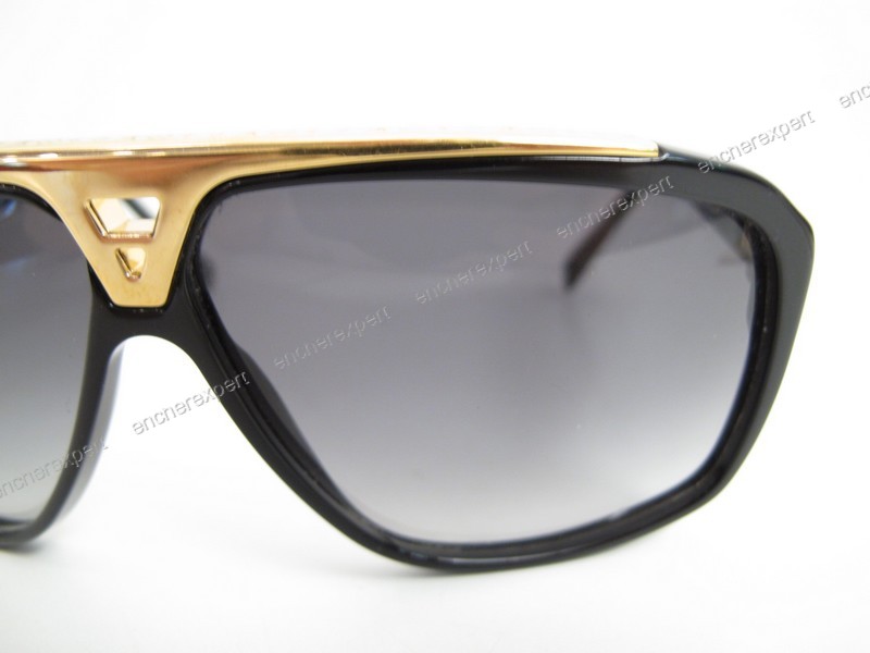 Louis Vuitton Mens Evidence Sunglasses Z0350 Black Gold