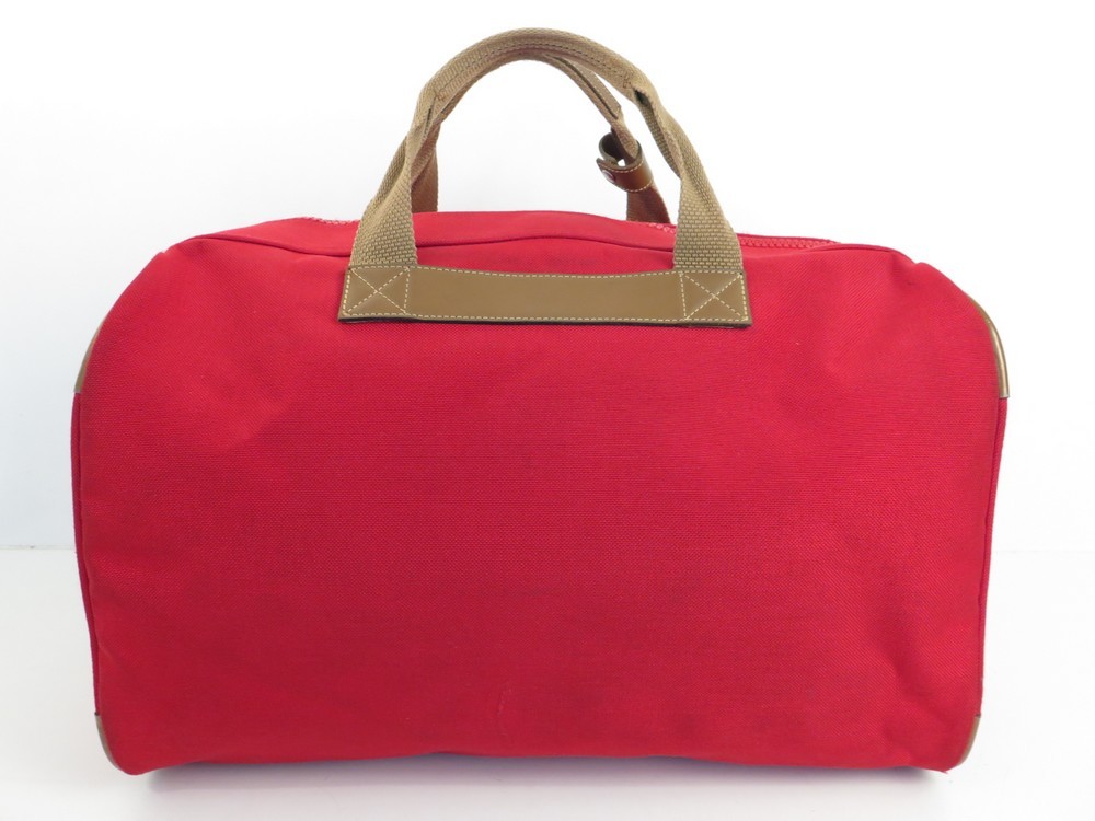 Vintage Sac De Voyage A Main Lancel En Toile Rouge Authenticit