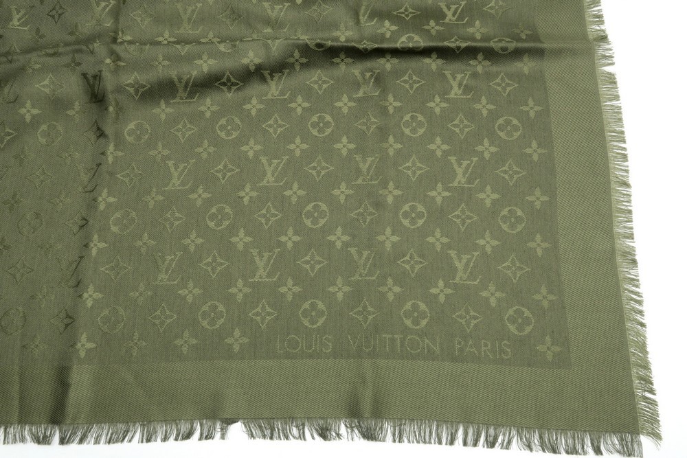 Louis Vuitton Monogram Shawl Khaki - M75698  Louis vuitton monogram shawl,  Fashion, Louis vuitton scarf